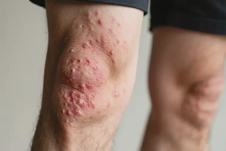 男性大腿上出濕疹能徹底自愈嗎(圖1)