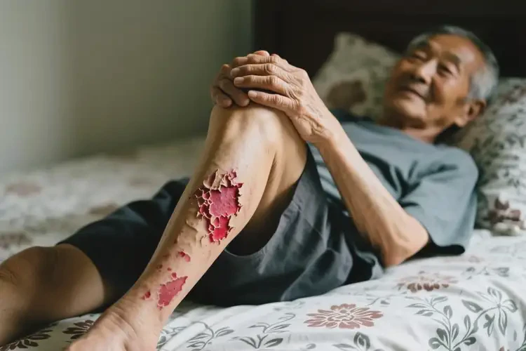 老人小腿容易長濕疹不管它會自己痊愈嗎(圖2)