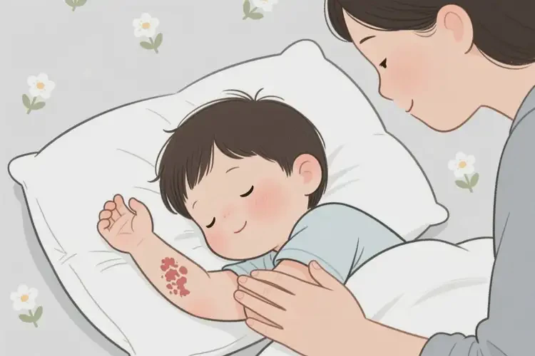 孩子身上出現(xiàn)濕疹不管它會自己好嗎(圖2)