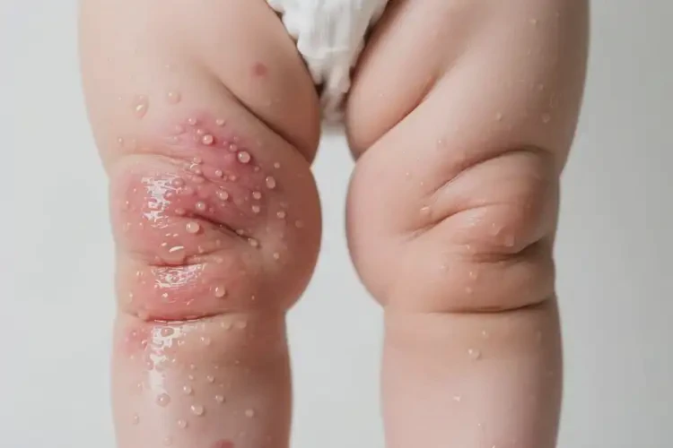 嬰兒大腿上長濕疹可以徹底自愈嗎(圖1)