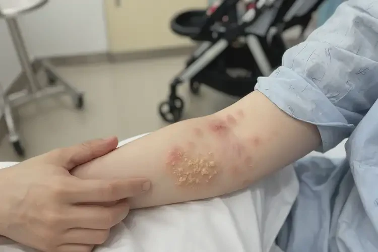 產(chǎn)婦手臂上偶爾長濕疹不管它會自己好嗎(圖4)