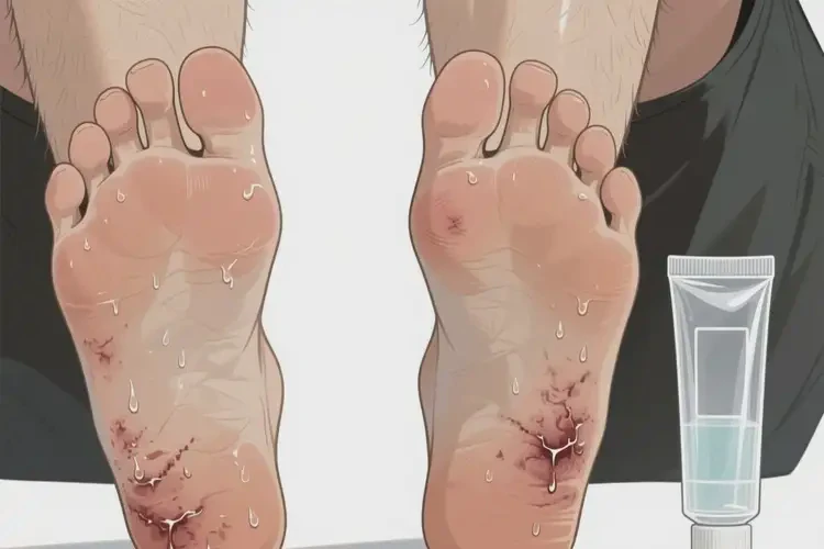 男生腳上長濕疹能夠徹底治愈嗎(圖1)