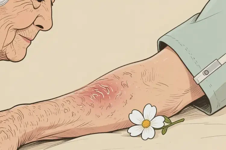 高齡老人手臂上偶爾起濕疹不管它會自己自愈嗎(圖1)