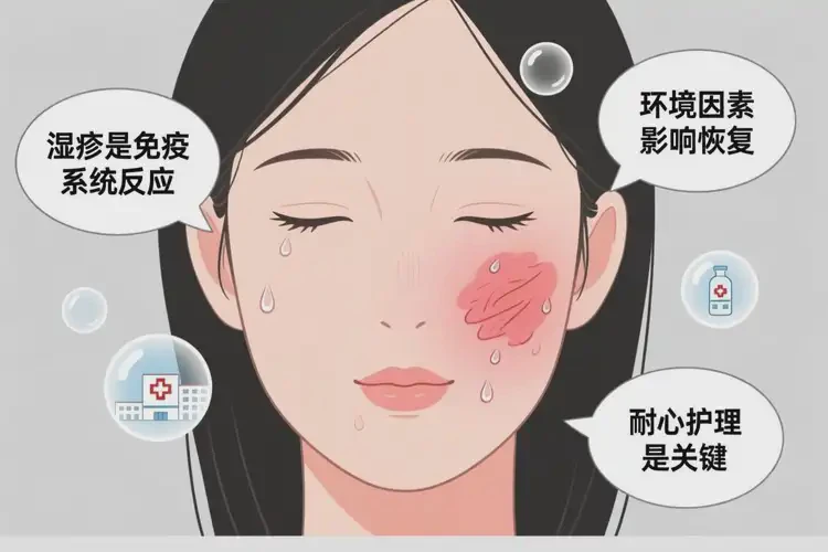 女人臉上起濕疹可不可以徹底自愈(圖1)