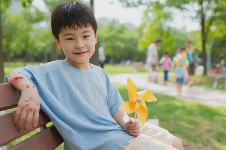 少兒手臂出濕疹不管它會(huì)自己痊愈嗎(圖2)