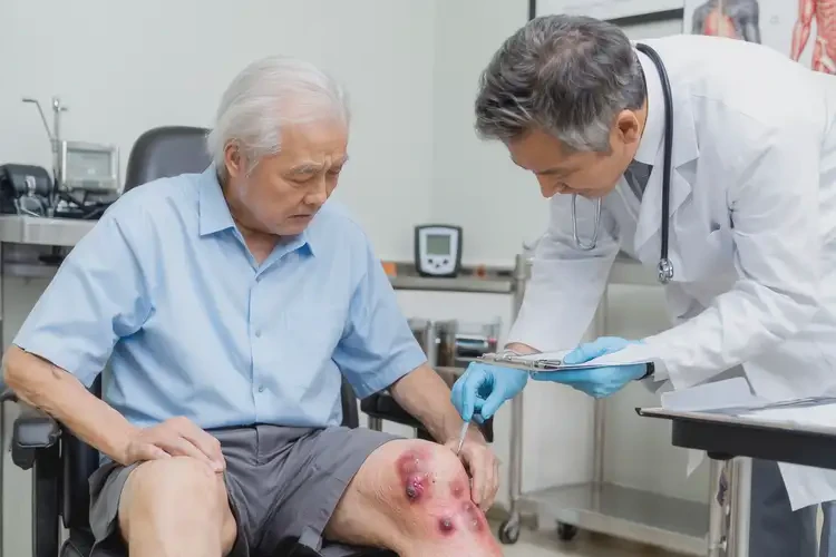 老人大腿上有濕疹不管它會自己自愈嗎(圖2)