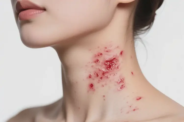 女生脖子上容易長(zhǎng)濕疹不管它會(huì)自己痊愈嗎(圖4)