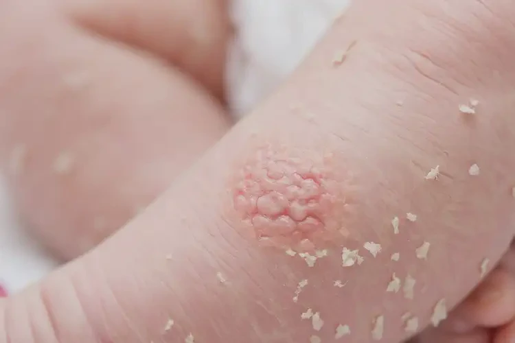 新生兒小腿上出濕疹不管它會(huì)自己好嗎(圖4)