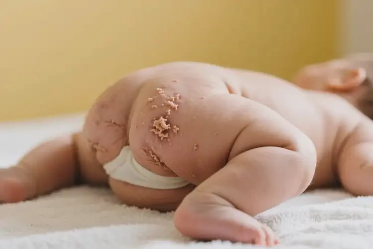 新生兒屁股上出濕疹可以徹底自愈嗎(圖1)