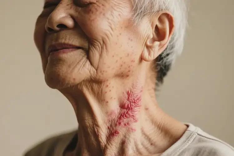 老人脖子長濕疹能夠徹底治愈嗎(圖1)