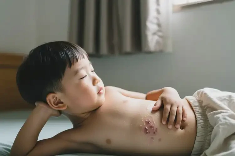 小孩肚子上經(jīng)常起濕疹不管它會自己自愈嗎(圖1)
