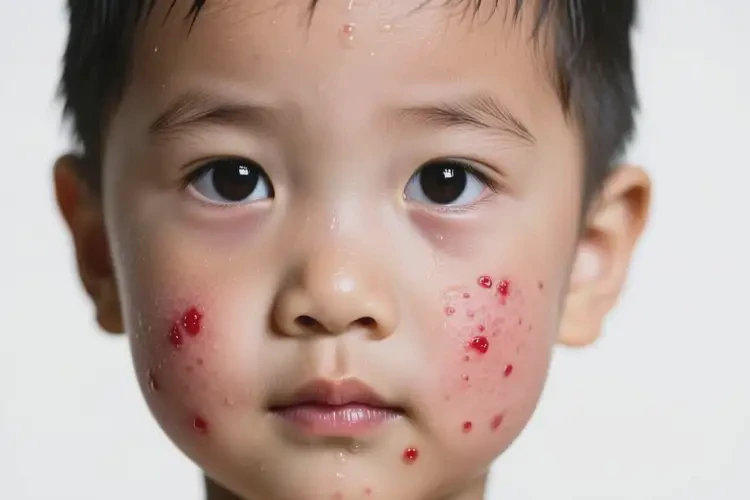 孩子臉上出現(xiàn)濕疹不管它會自己好嗎(圖1)