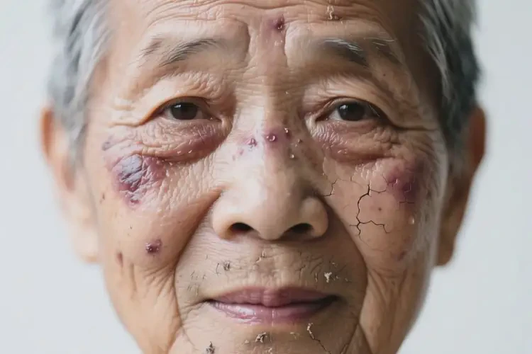 老年人臉上有濕疹不管它會(huì)自己痊愈嗎(圖1)