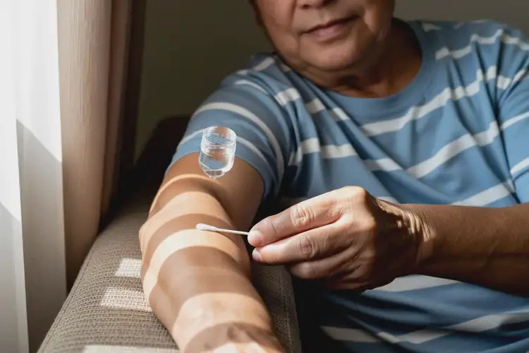 老人手臂偶爾起濕疹能夠徹底治愈嗎(圖2)