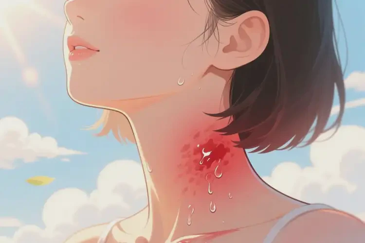 女生脖子容易長濕疹不管它會自己自愈嗎(圖1)