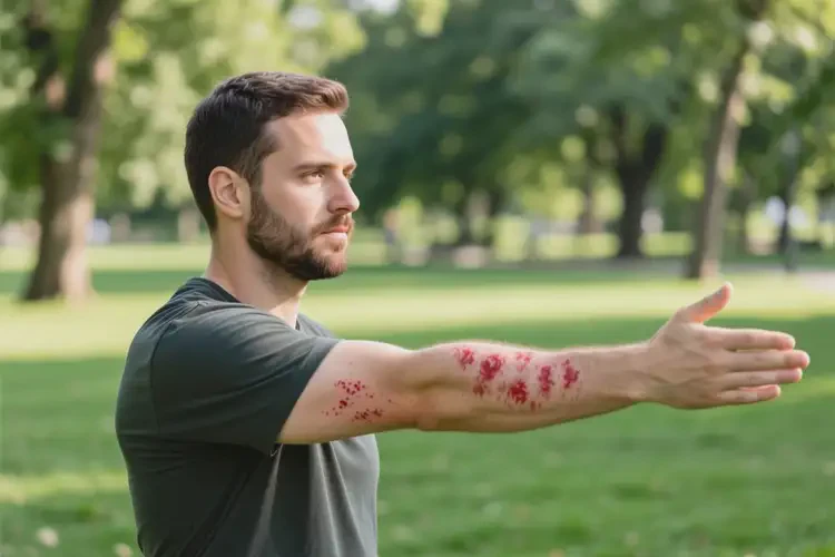 男性手臂容易長濕疹能夠徹底治愈嗎(圖2)