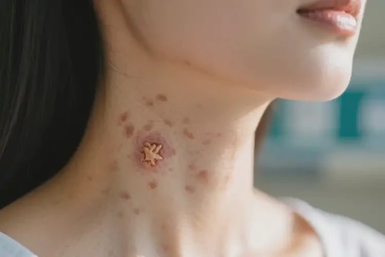 女性脖子上出現(xiàn)濕疹不管它會自己痊愈嗎(圖4)