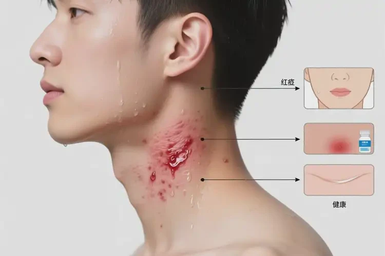 男生脖子上起濕疹能靠自己自愈嗎(圖3)