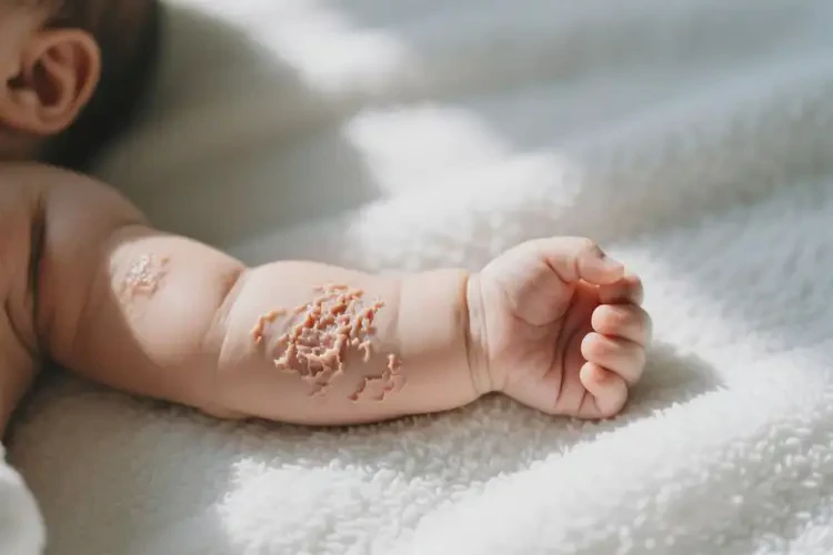 婴儿手臂上长湿疹不管它会自己自愈吗(图2)