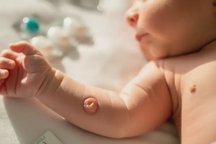 新生兒手臂上經(jīng)常起濕疹不管它會自己痊愈嗎(圖2)