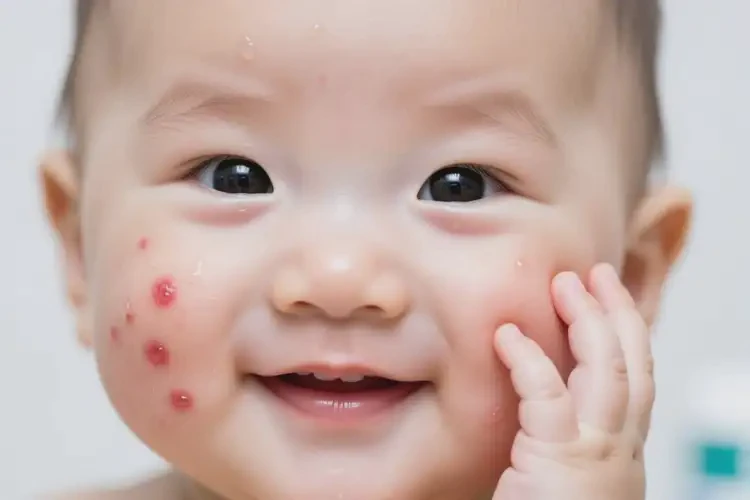 嬰兒臉上長(zhǎng)濕疹不管它會(huì)自己自愈嗎(圖1)