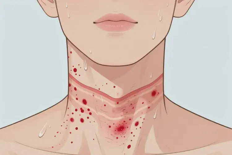 男生脖子上起濕疹能靠自己自愈嗎(圖1)