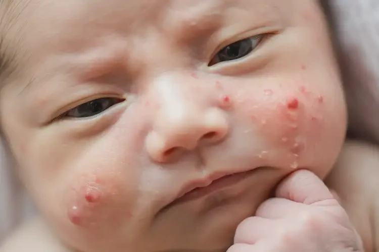 新生兒面部容易起濕疹不管它會(huì)自己自愈嗎(圖4)