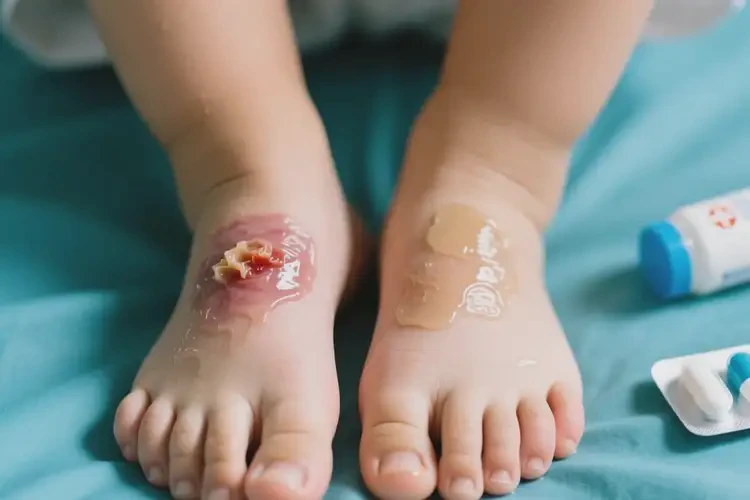 孩子腳上容易長濕疹可以徹底自愈嗎(圖1)
