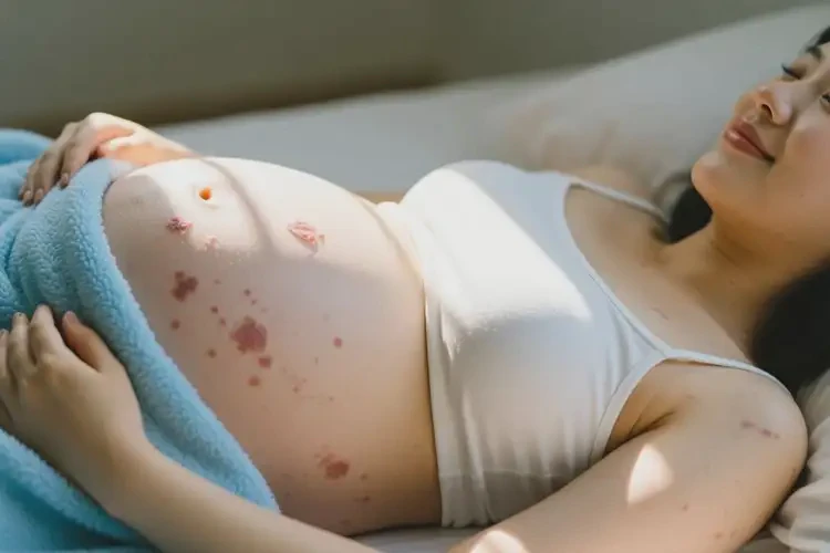 孕婦肚子經(jīng)常起濕疹不管它會自己自愈嗎(圖1)