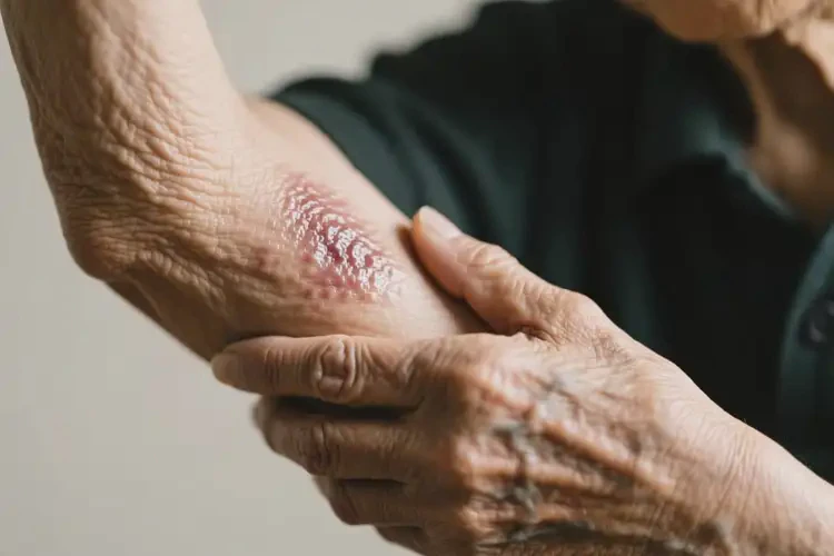 老年人手臂上起濕疹可不可以徹底自愈(圖1)