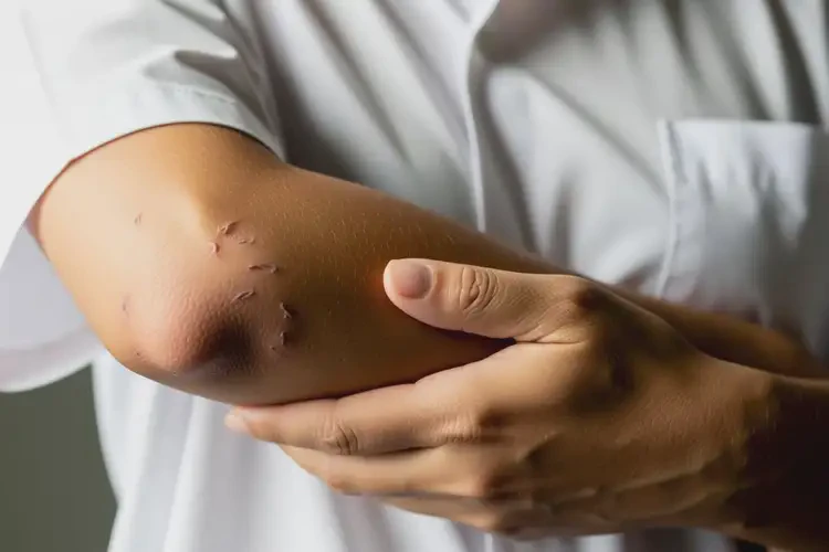 大學(xué)生手臂上長(zhǎng)濕疹不管它會(huì)自己自愈嗎(圖1)