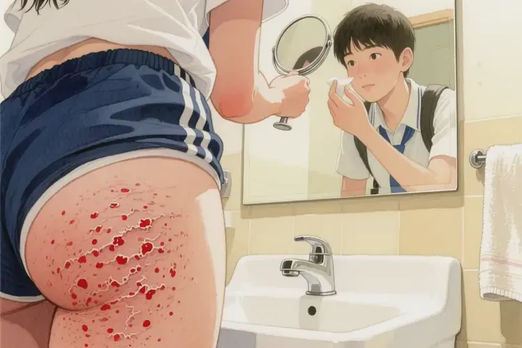 大學生屁股上出現(xiàn)濕疹不管它會自己自愈嗎(圖1)