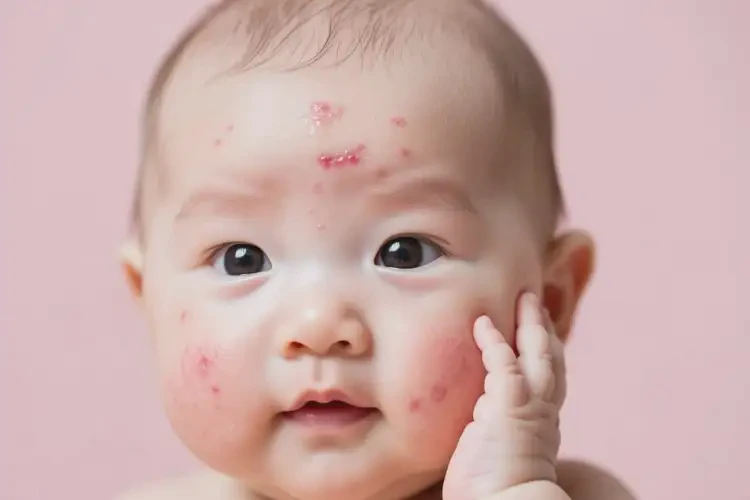 嬰兒臉上容易長濕疹不管它會自己痊愈嗎(圖1)