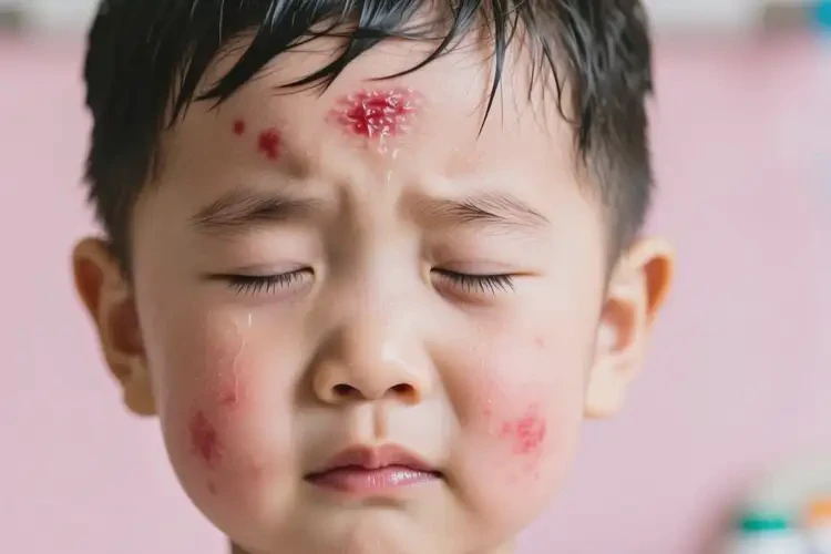 孩子臉上出現(xiàn)濕疹不管它會自己好嗎(圖3)