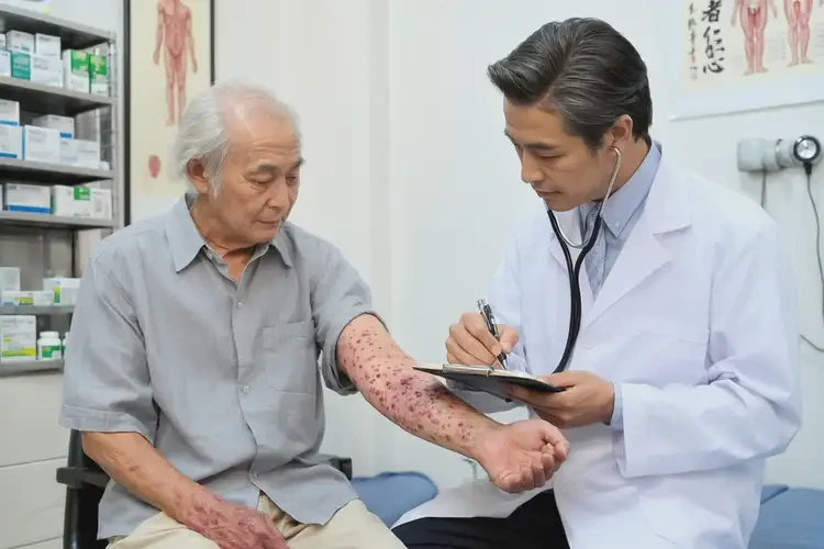 高齡老人手臂上出現(xiàn)濕疹不管它會自己自愈嗎(圖1)