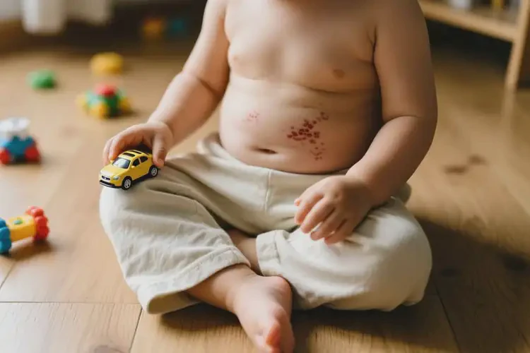 小孩肚子上偶尔起湿疹能靠自己自愈吗(图2)