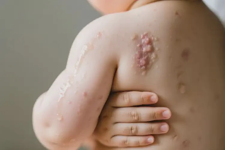 嬰兒手臂上出現(xiàn)濕疹不管它會自己痊愈嗎(圖1)