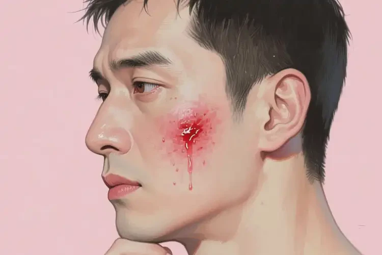 男性臉上經(jīng)常起濕疹不管它會(huì)自己好嗎(圖1)