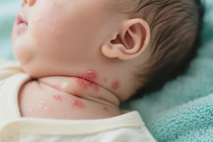 嬰幼兒脖子偶爾長(zhǎng)濕疹不管它會(huì)自己好嗎(圖1)