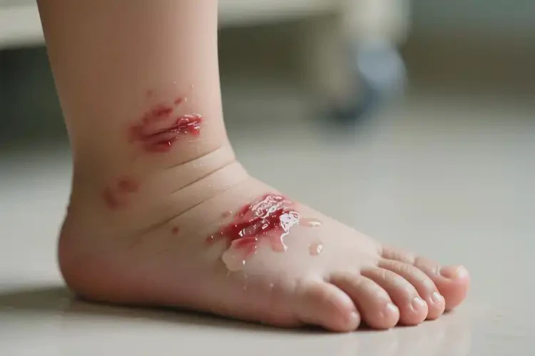 小孩腳上出現(xiàn)濕疹能徹底自愈嗎(圖1)