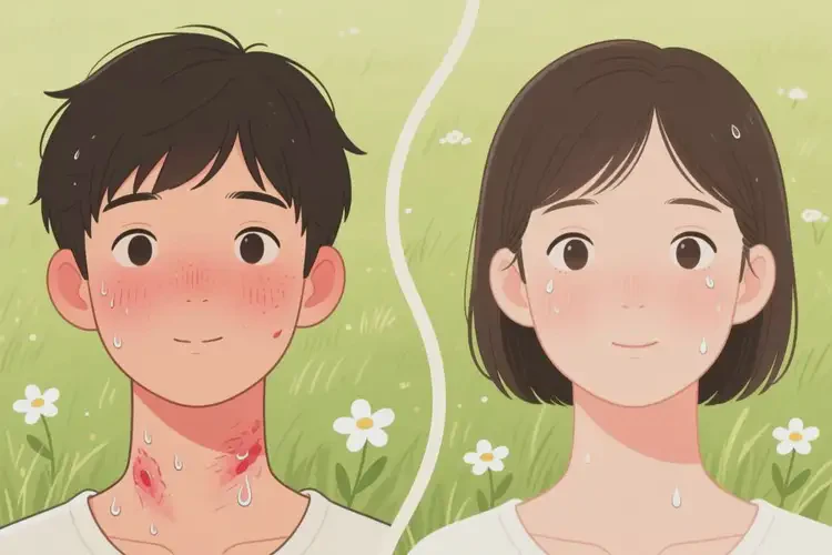 青少年脖子容易长湿疹可不可以彻底自愈(图2)