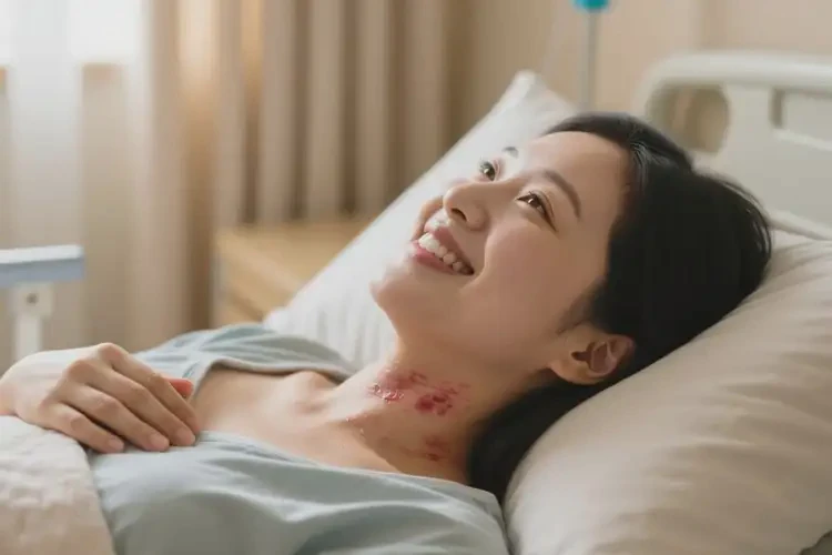 產(chǎn)婦脖子上出現(xiàn)濕疹不管它會自己痊愈嗎(圖1)