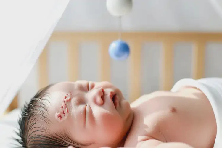 新生兒面部出現(xiàn)濕疹可不可以徹底自愈(圖1)