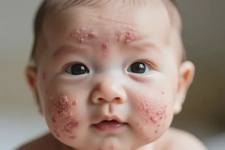 嬰幼兒臉上起濕疹不管它會自己痊愈嗎