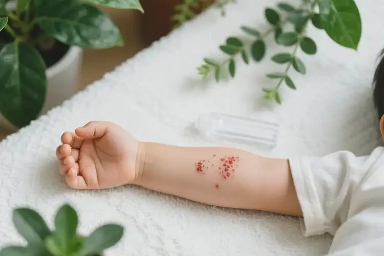 少兒手臂上出現(xiàn)濕疹不管它會自己好嗎(圖2)