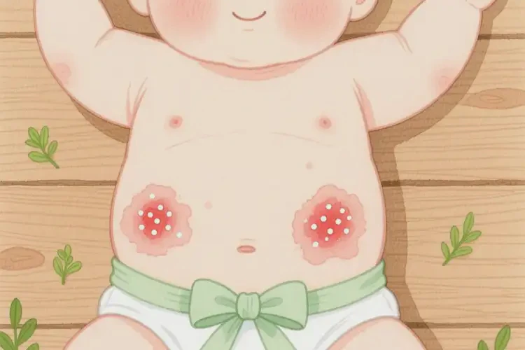 小儿肚子上有湿疹不管它会自己痊愈吗(图1)