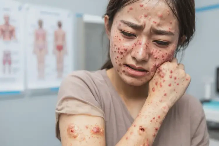 女生全身出現(xiàn)濕疹不管它會自己痊愈嗎(圖4)