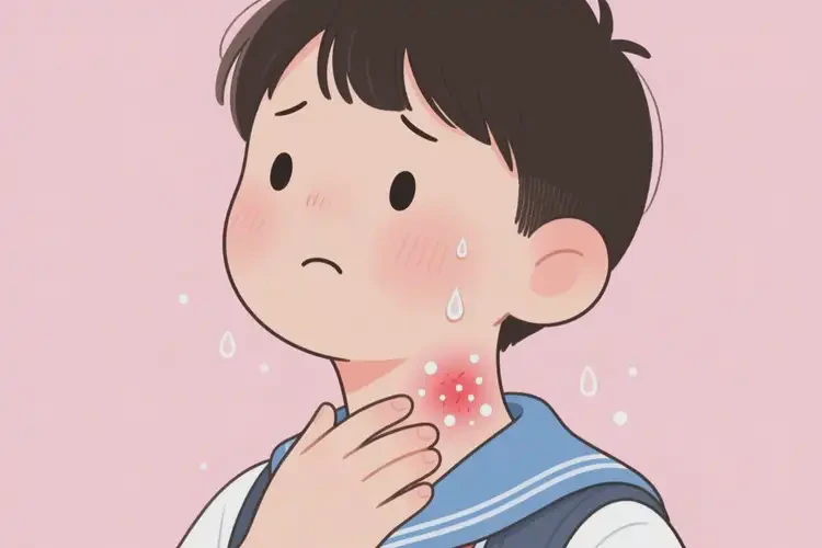 中學(xué)生脖子上出現(xiàn)濕疹不管它會自己自愈嗎(圖1)