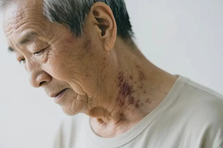 老年人脖子起濕疹不管它會自己自愈嗎(圖1)