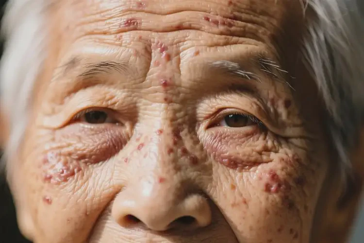 高齡老人面部經(jīng)常起濕疹能徹底自愈嗎(圖1)